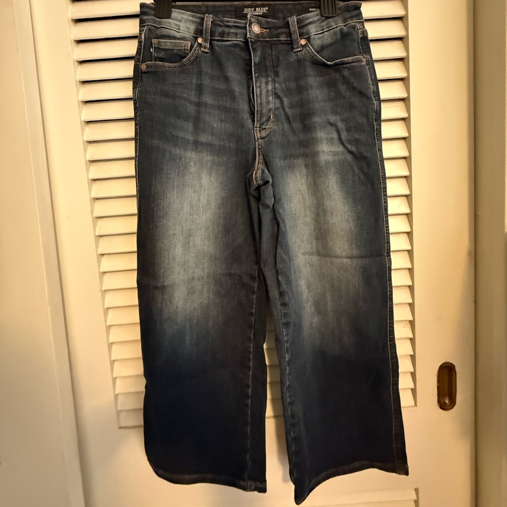 Judy Blue cropped wide leg denim